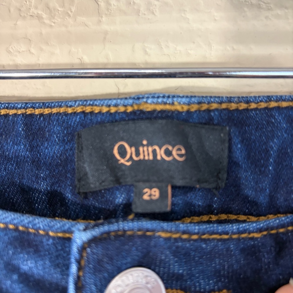 Quince Women Wide-Leg Jeans in Dark Blue Sz 29 Casual Classic Preppy - Picture 4 of 12